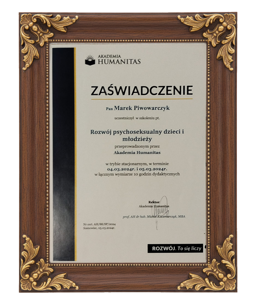 zaswiadczenie rozwoj psychoseksualny dzieci i mlodziezy framed